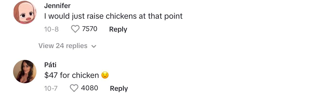 Kommentatoren können nicht glauben, wie teuer Hühnchen ist