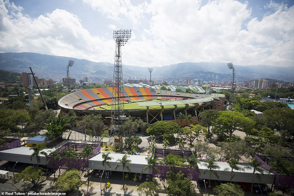 You'll discover the Estadio Atanasio Girardot, pictured, in the world's coolest neighbourhood - Laureles in Medellin, Colombia