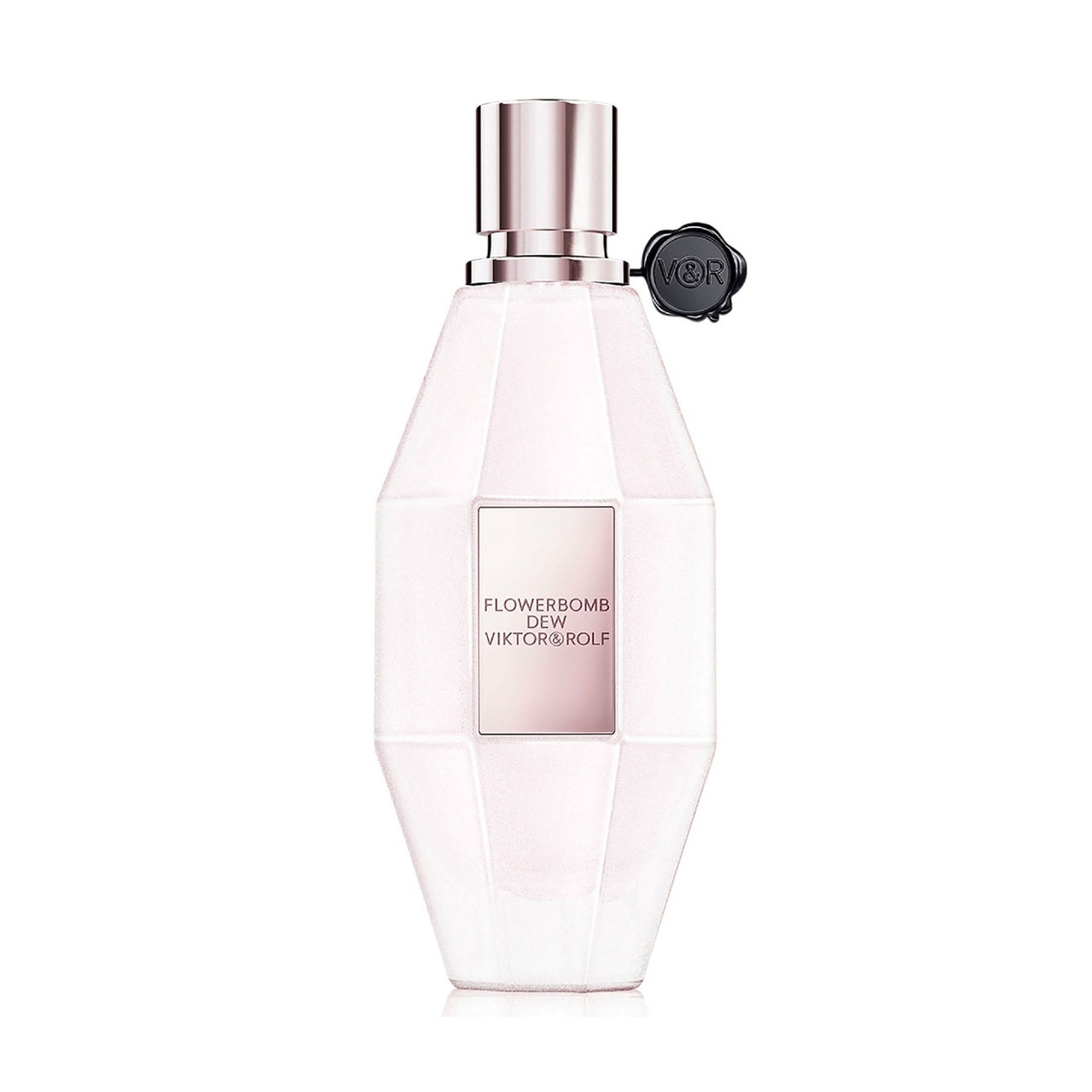 Viktor & Rolf Flowerbomb Dew Eau de Parfum rosa granatenförmige Parfümflasche auf weißem Hintergrund