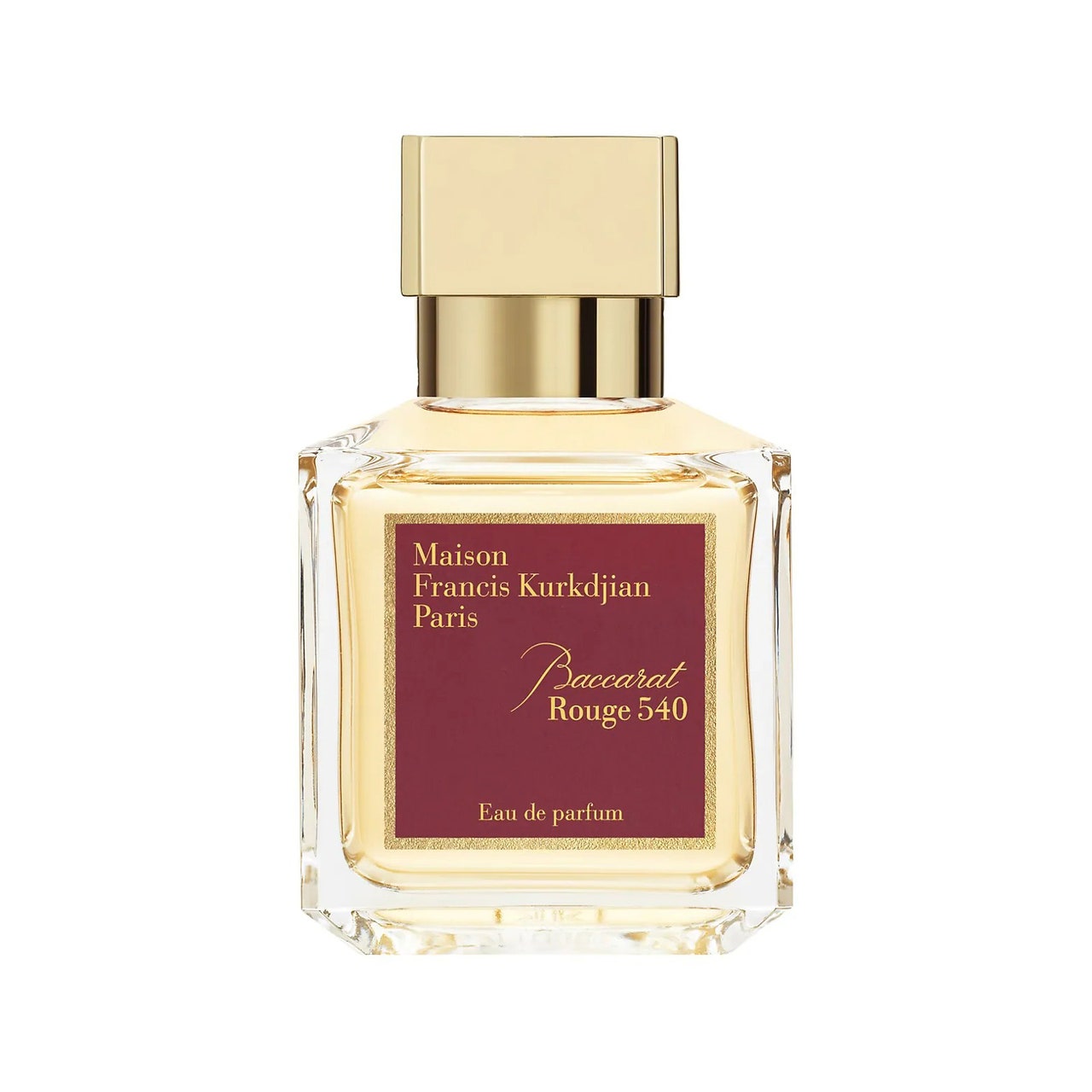 Maison Francis Kurkdjian Baccarat Rouge 540 Eau de Parfum Goldparfüm auf weißem Hintergrund