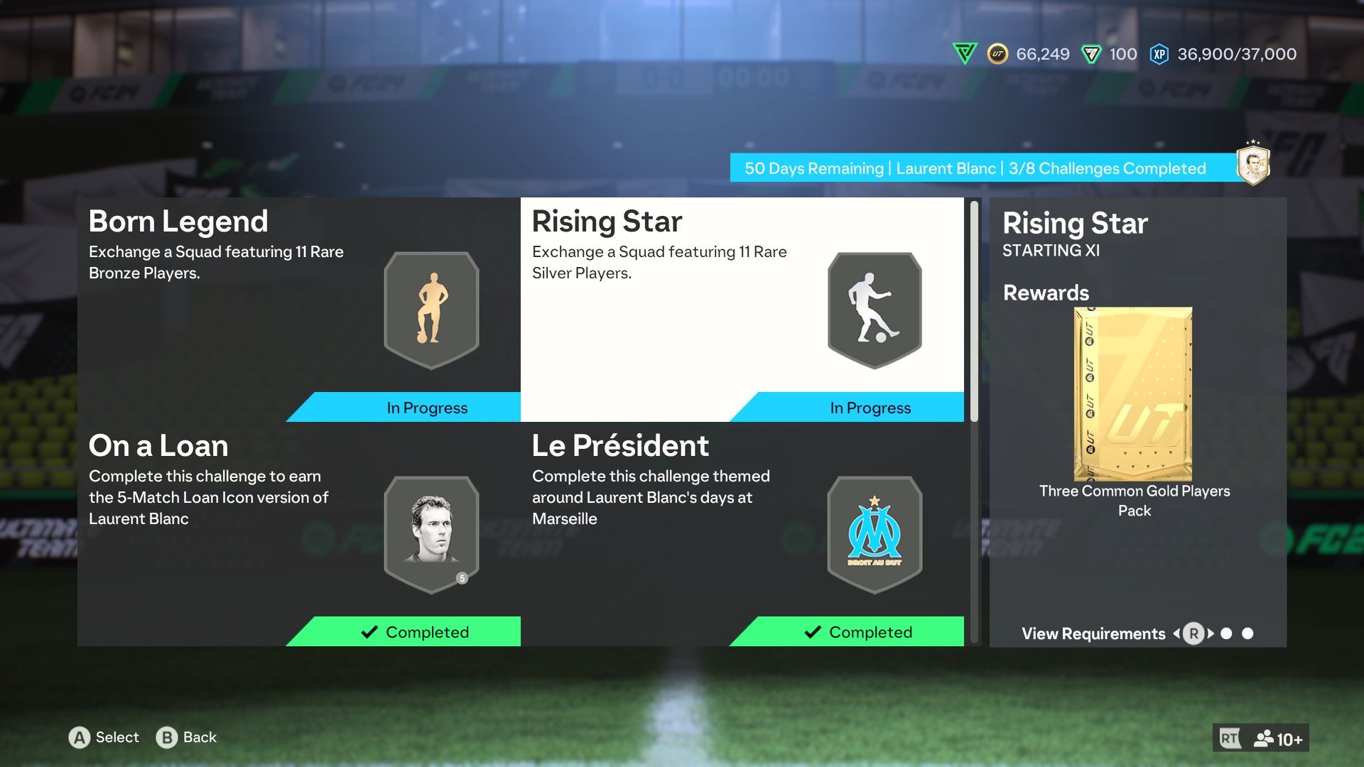 Die SBC-Anforderung für das Rising Star Icon in EA Sports FC 24.