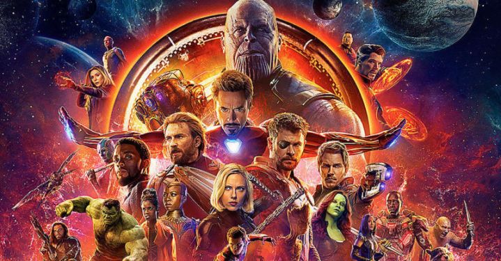 Die Besetzung von "Avengers: Infinity War" auf einem Plakat.