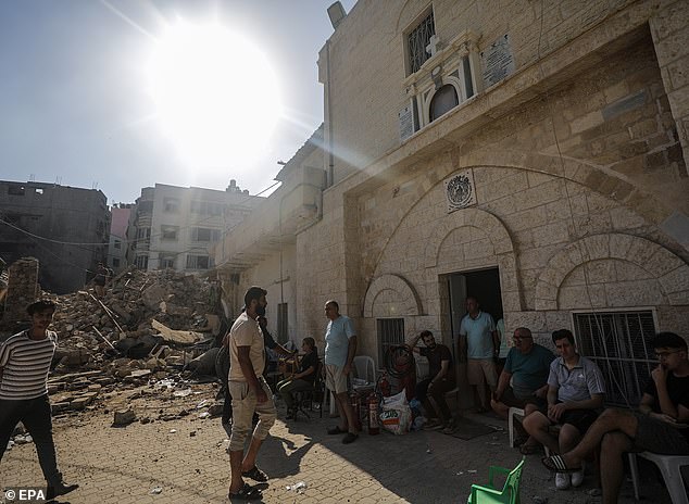 A missile struck the church this Friday, killing several people sheltering inside and collapsing a neighboring building