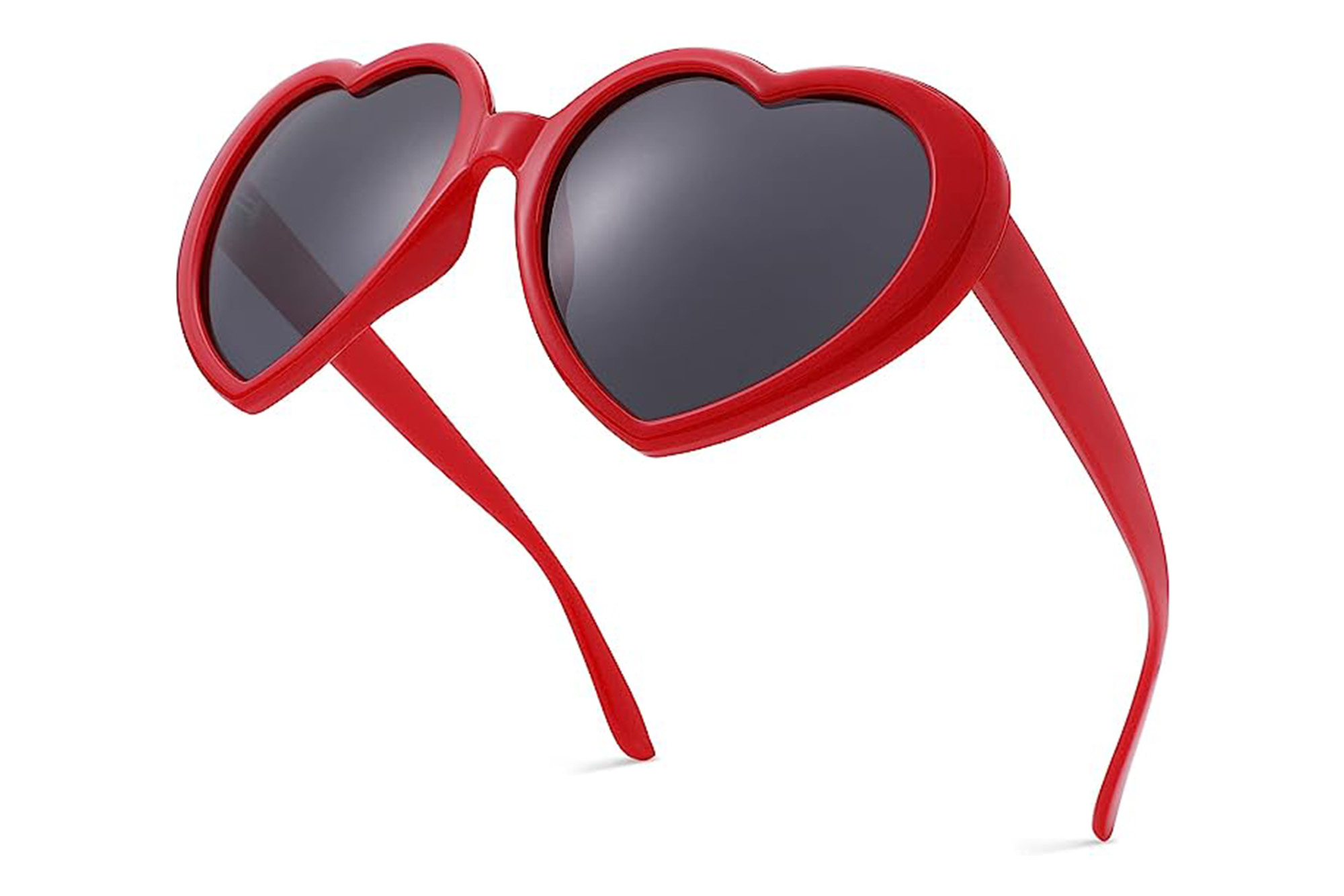 NULOOQ Polarisierte herzförmige Sonnenbrille für Damen, Retro-Mode, großer Rahmen, schöner Stil mit 100 % UV-Schutz