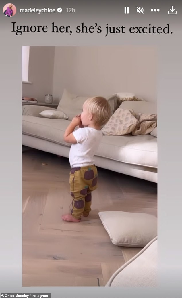 Aw! She also posted a sweet video of her daughter enjoying a Disney film in their living room