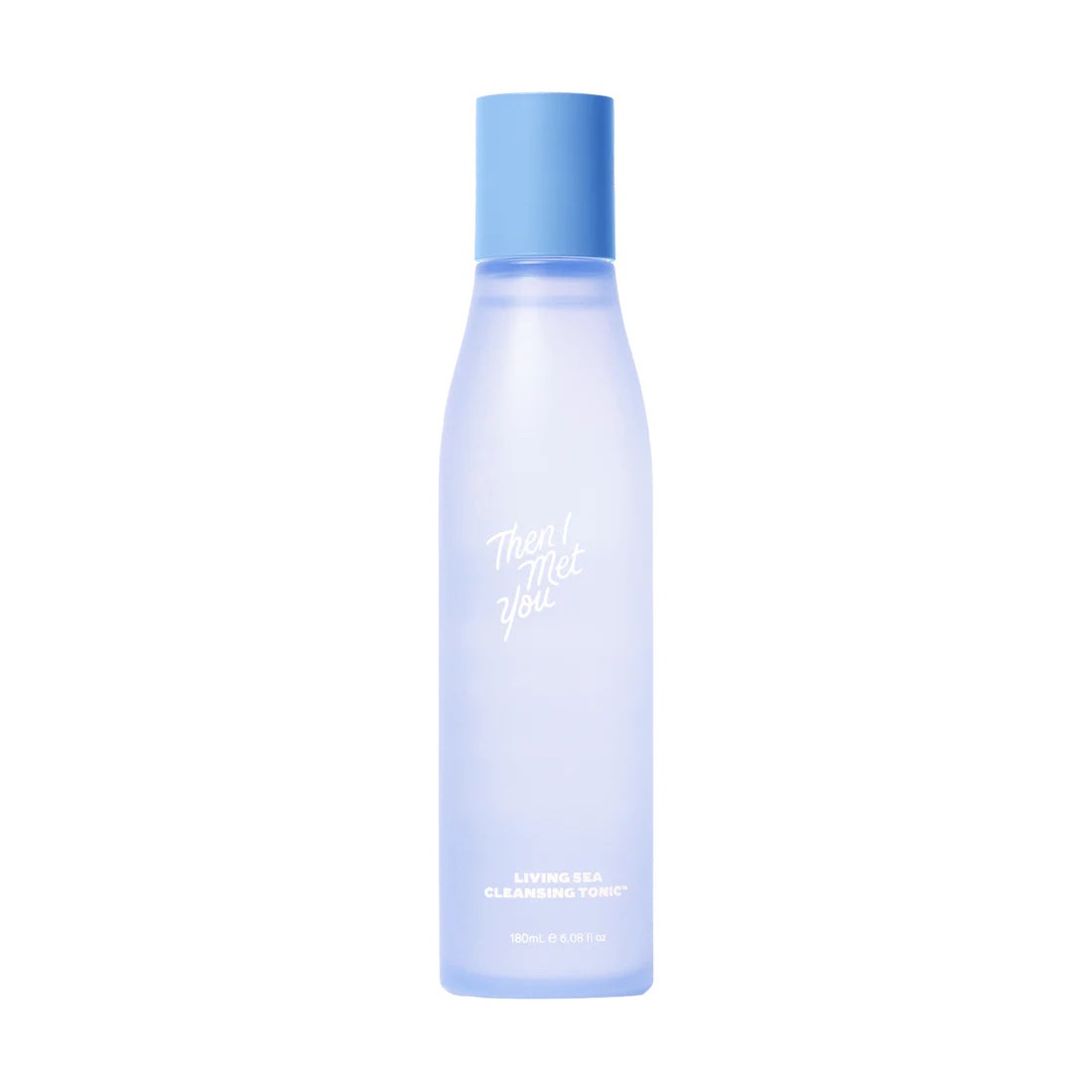 Dann traf ich dich: Living Sea Cleansing Tonic, blaue Flasche auf weißem Hintergrund