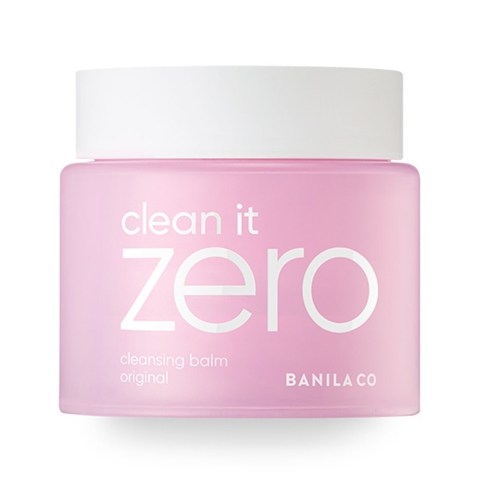 Banila Co. Clean It Zero Cleansing Balm rosa Glas auf weißem Hintergrund