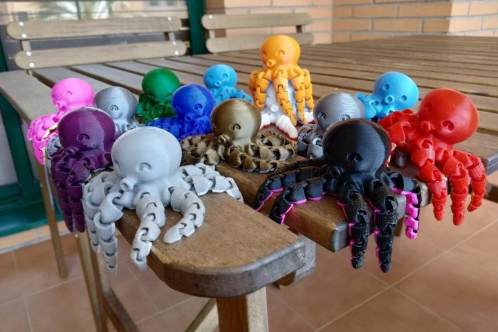 Niedliche Mini-Oktopus-3D-Druckerdatei von Javi Rodríguez alias McGybeer.
