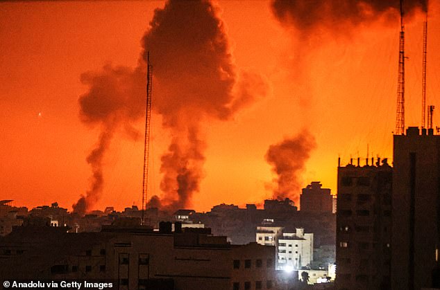 The relentless bombardment came as Israeli defence chiefs confirmed IDF troops were 'expanding operations' across the enclave