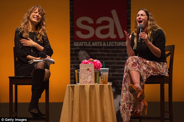 Impassioned: Barrymore really got into the swing of things as she spoke on stage during a conversation in Seattle, Washington in 2015