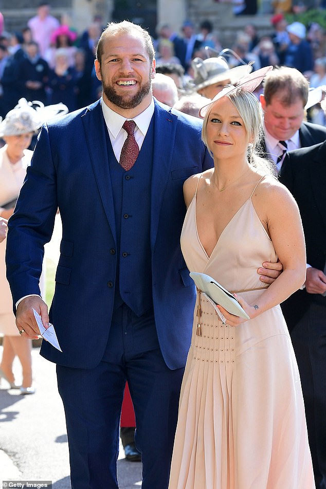 Ex: James and Chloe are pictured at the wedding of Prince Harry to Meghan Markle in May 2018