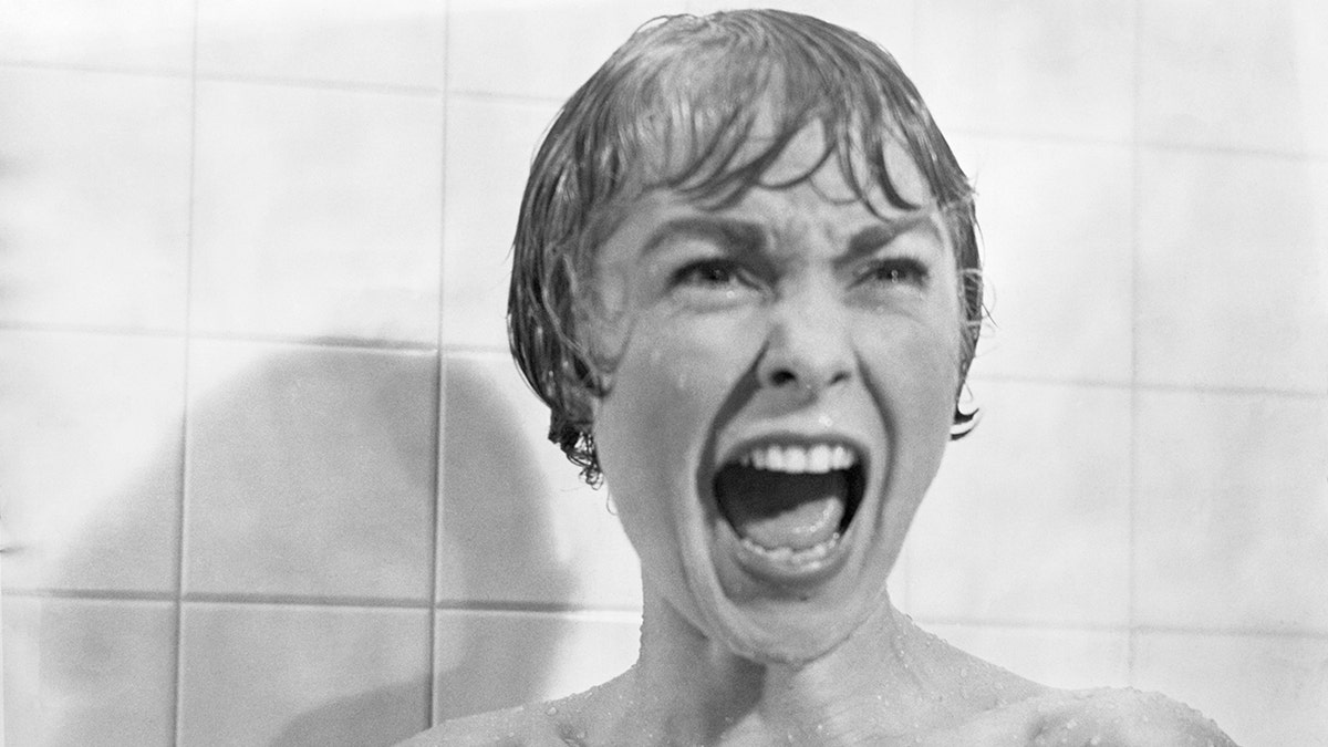 Janet Leigh filmt die Duschszene in Psycho