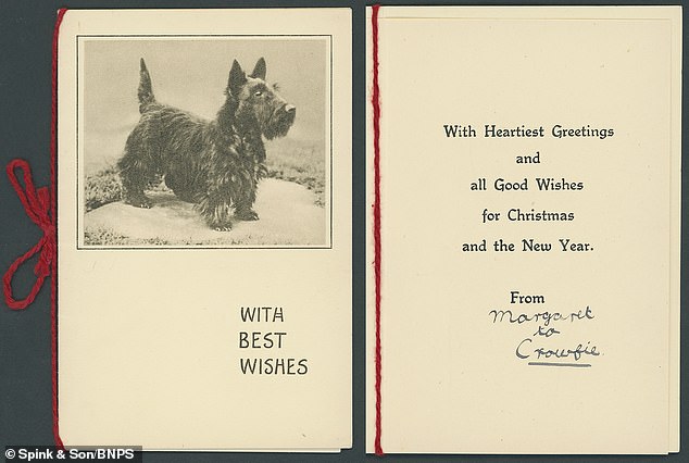 Eine süße Weihnachtskarte von Prinzessin Margaret an ihre Lehrerin Marion Crawford
