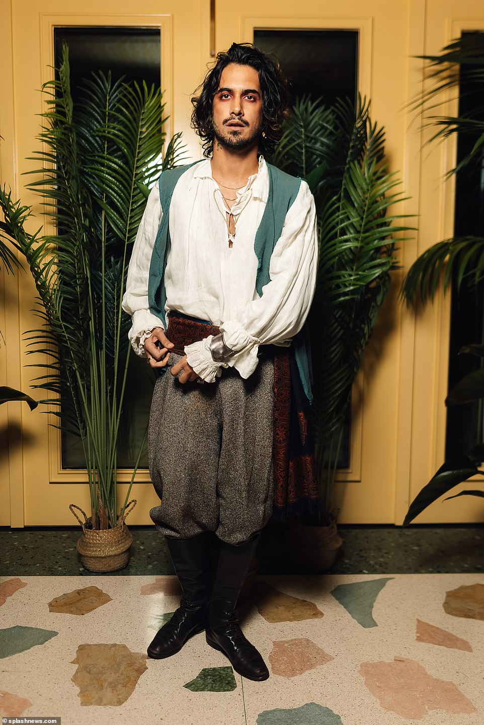 Matching costume: For the lavish affair thrown by Vas J. Morgan and Michael Braun with Booby Tape, her new boyfriend Avan Jogia, 31, complemented her look in a pirate costume