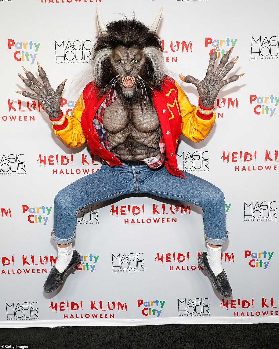 Thriller night! Heidi paid homage to Michael Jackson's classic Thriller music video from 1982 as she wore a werewolf costume which looked exactly like the one made famous by the late artist in 2018