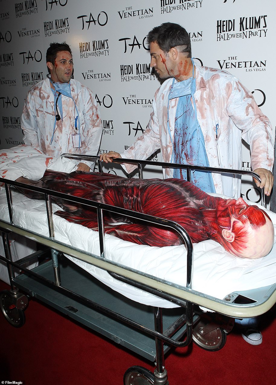 2011: The star had herself wheeled into the party on an autopsy table to make a killer entrance at her Halloween party