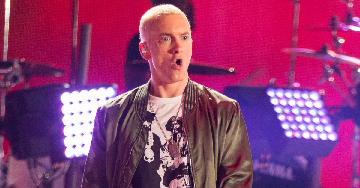 Eminem tritt bei den MTV Movie Awards 2014 auf der Bühne auf 