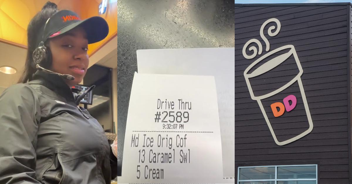 Dunkin' Worker hebt die „verrückte“ Bestellung des Kunden in einem viralen Clip hervor