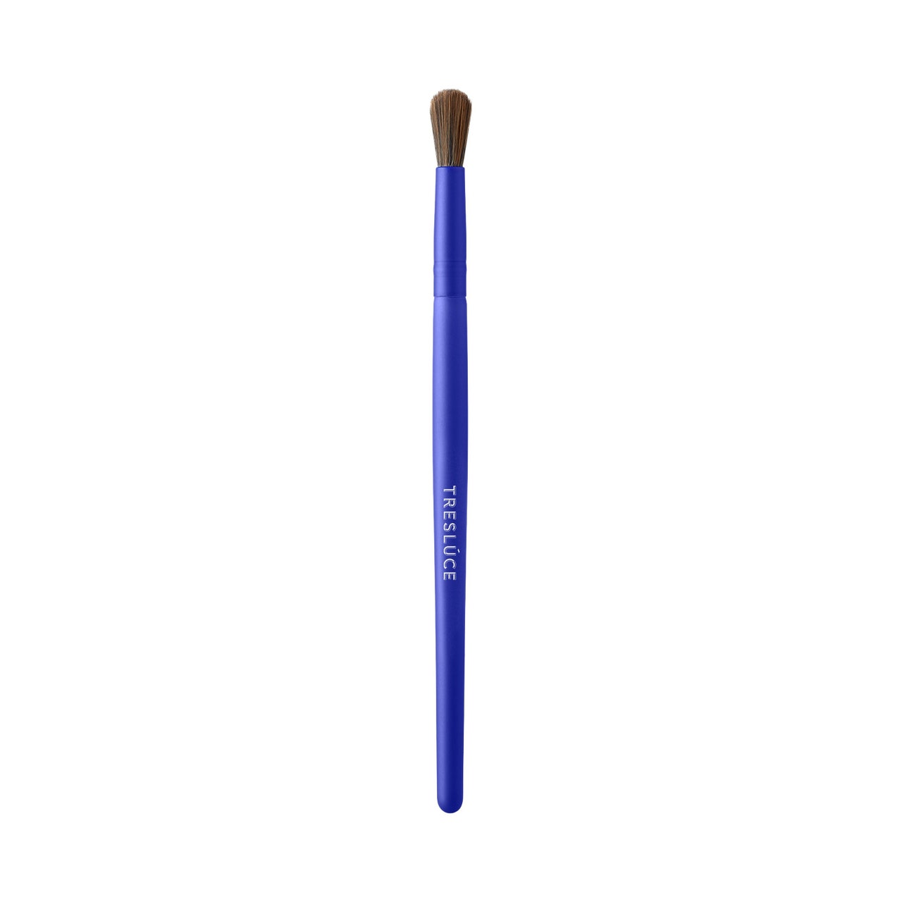 Treslúce Beauty B100 Deluxe Blending Brush, blauer Lidschatten-Mischpinsel mit braunen Borsten auf weißem Hintergrund