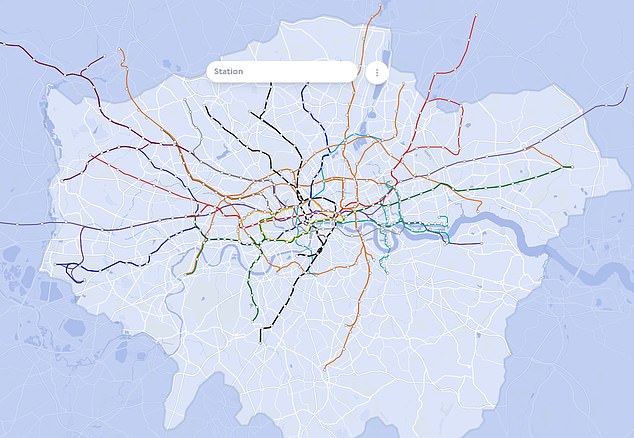 Ein neues Spiel, bei dem Spieler alle 416 U-Bahn-, Overground- und Elizabeth-Linienhaltestellen in ganz London richtig benennen müssen, hat Großbritannien im Sturm erobert (im Bild: Ein Screenshot des Spiels)