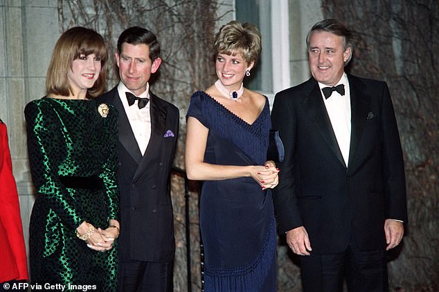 Die Schwiegereltern von Jessica Mulroney, Brian und Mila Mulroney, die fast ein Jahrzehnt lang Premierminister und First Lady Kanadas waren, speisten 1991 mit Prinz Harrys Eltern