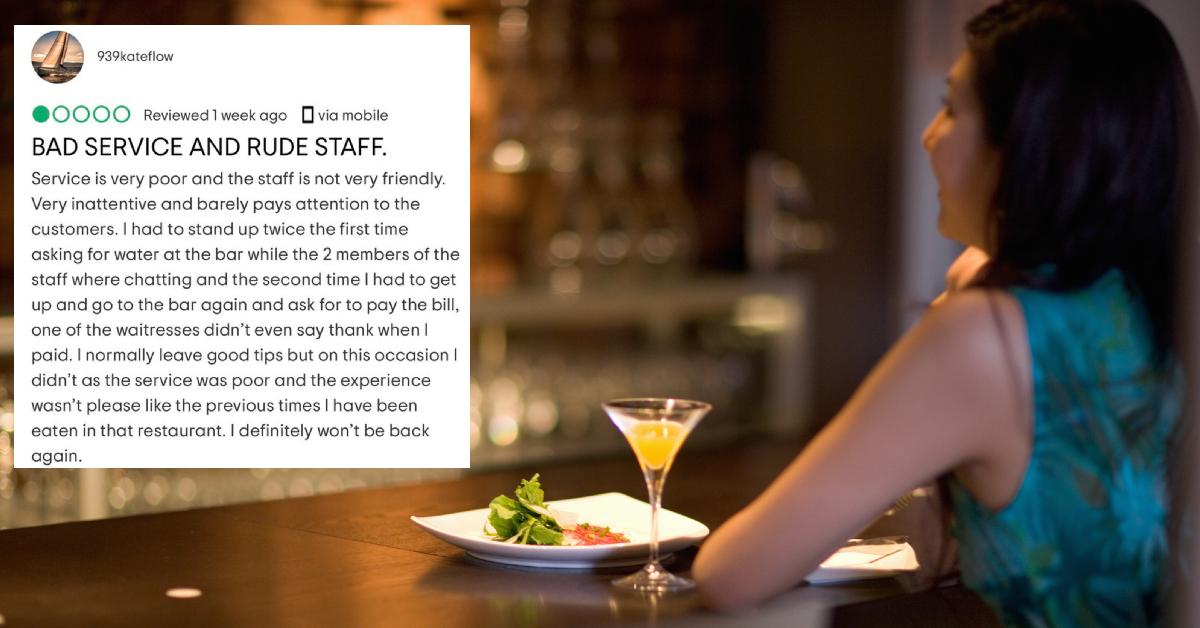 Internetseiten mit einem Restaurantbesitzer, der bei der Ein-Stern-Bewertung von Diner zurückgeklatscht hat