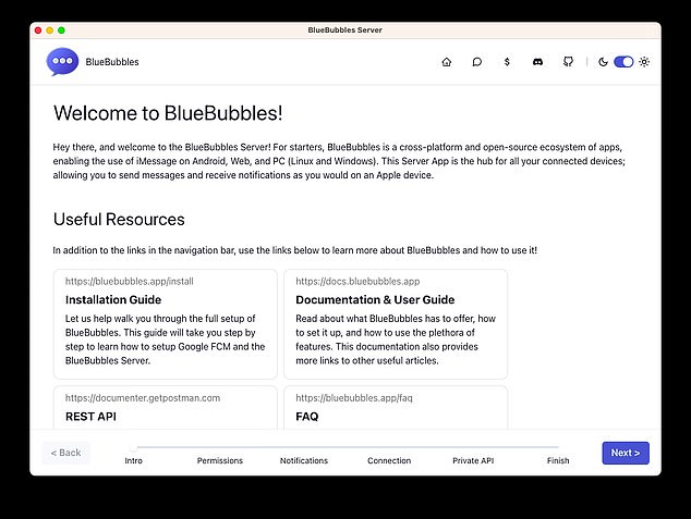 Blue Bubbles ist eine Open-Source-App zum Ausführen von iMessage auf Android oder PC (Blue Bubbles)