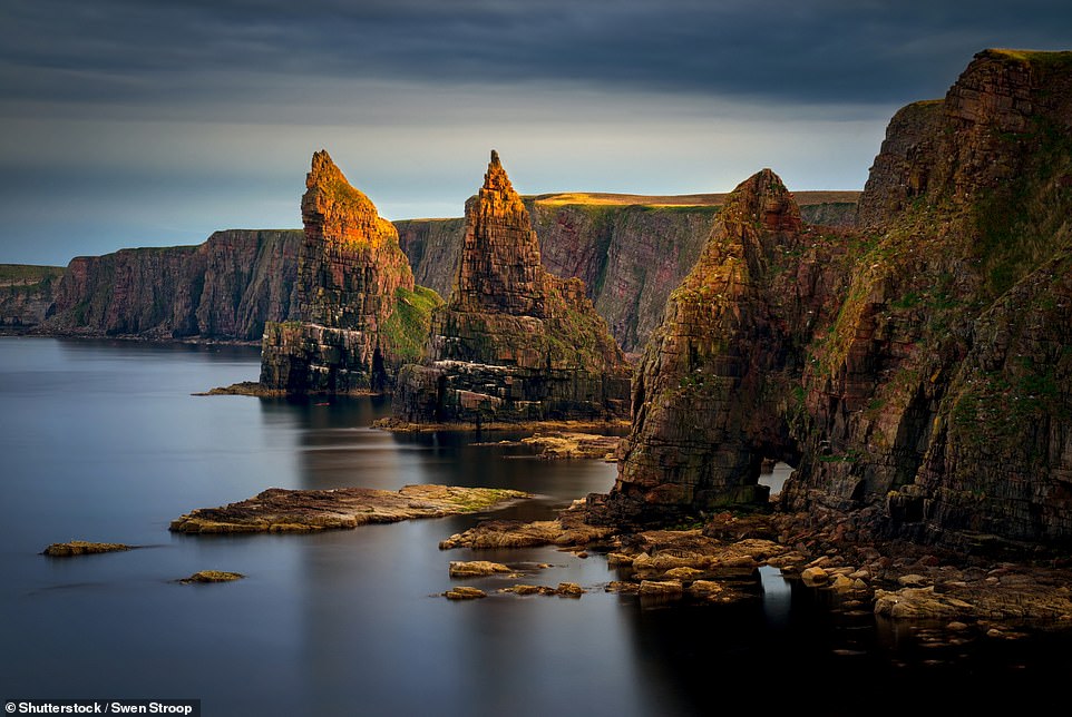 Far North Scotland ranks 10th on the 'best regions' list. Above are the rugged cliffs at Duncansby Head in the region