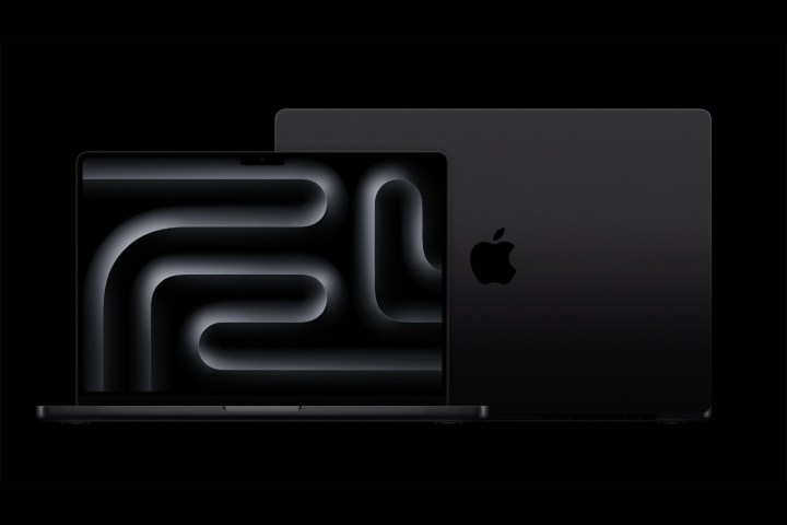 Zwei MacBooks Pro werden nebeneinander vor einem schwarzen Hintergrund gerendert.