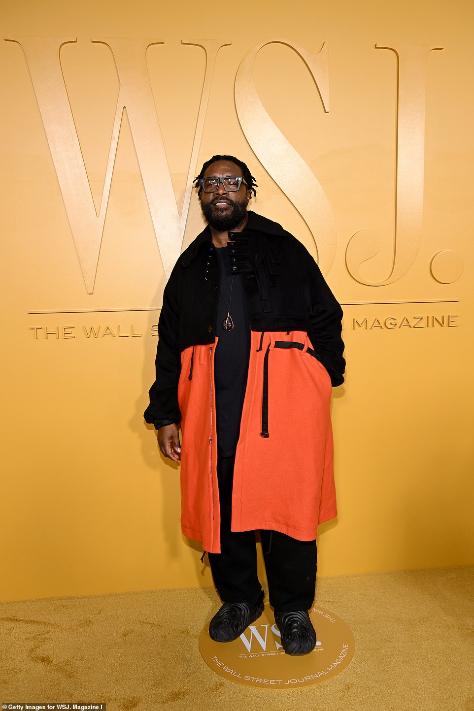 Effortlessly cool: Questlove, 52, showed off his effortlessly cool style in an oversized black and red jacket and black pants