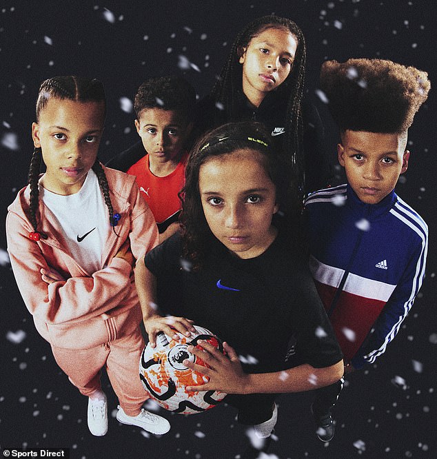 The Sports Direct advert features Little Legend Macy (pictured, left), a young girl whose Christmas wish is to become the best sports star in the world