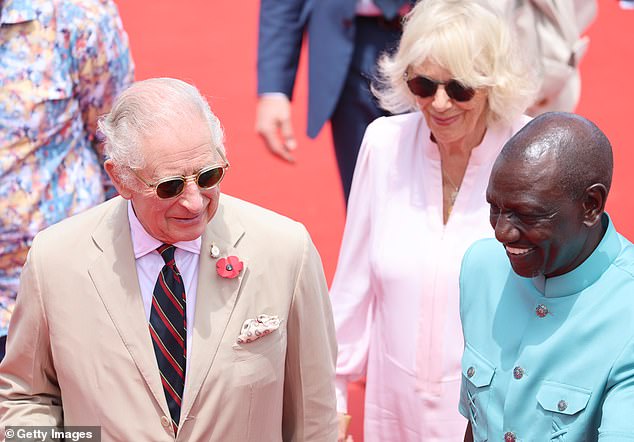 Charles and Camilla beamed as they were welcomed by President of Kenya, William Ruto