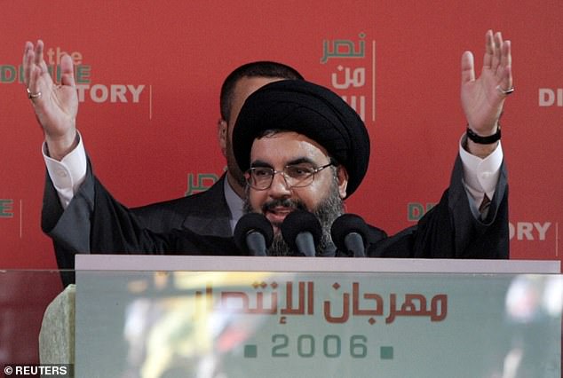 The terror group's chief Hassan Nasrallah (pictured, file photo) will break weeks of silence since war broke out between Hamas and Israel in a speech today, that some fear could signal Hezbollah's intention to wade deeper into the ongoing conflict