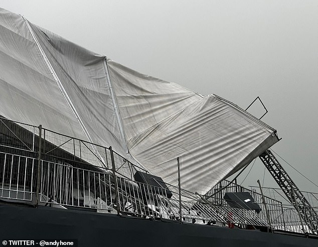 Der F1-Fotograf Andy Hone hat diese Bilder der Trümmer des plötzlichen Sturms aufgenommen