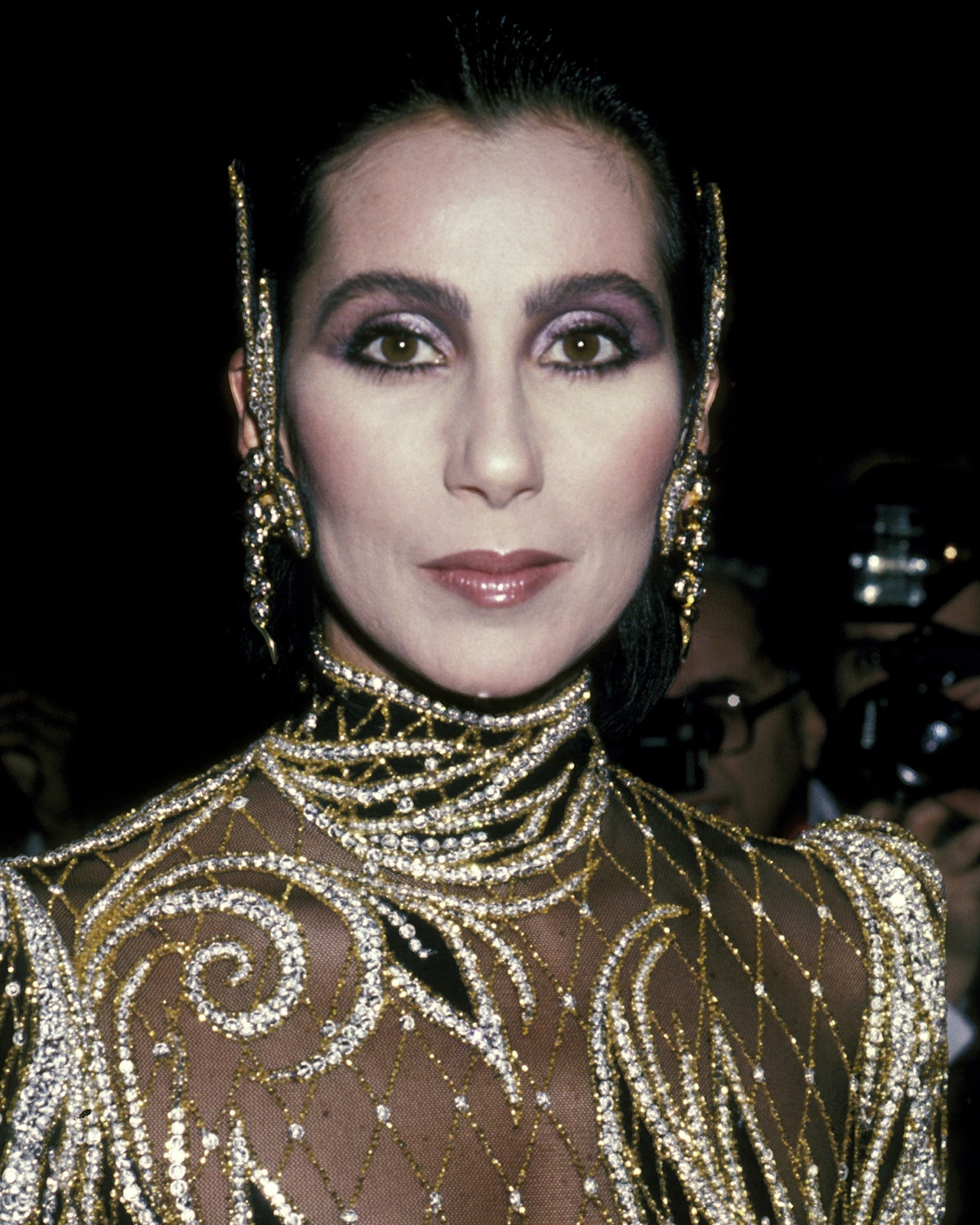 Cher mit Smokey Eyes in den 80ern