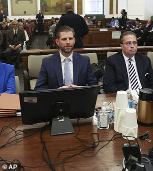 Eric Trump in the New York court room