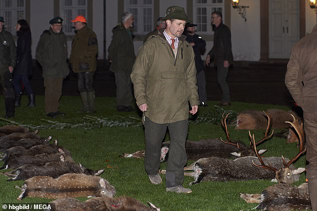 Kronprinz Frederik veranstaltet im November 2019 eine Jagdveranstaltung im königlichen Schloss Fredensborg nördlich von Kopenhagen
