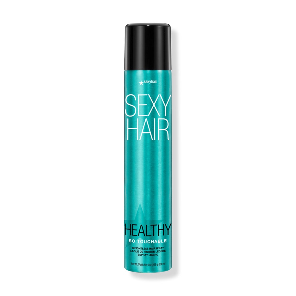 SexyHair Healthy Sexy Hair So Touchable Haarspray in blauer Flasche auf weißem Hintergrund