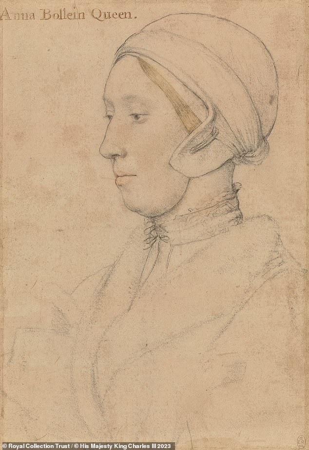 Holbein malte und zeichnete auch drei von Henrys anderen Frauen, darunter Anne Boleyn (im Bild).