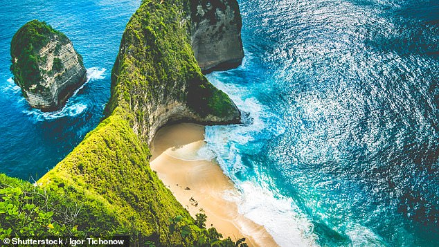 Bali is full of natural wonders - and guests can expect a 'slew of exciting all-new hotels' in 2024. Above is Penida Island, off the island's south-west coast