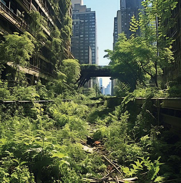 Ohne Menschen hat sich der Central Park zu einer blühenden Wildnis entwickelt, und das Erbe der Stadt lebt im Flüstern des Windes durch die verlassenen Straßen weiter.