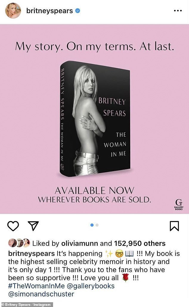 Letzte Woche kündigte die Sängerin auf Instagram den ersten Verkaufserfolg ihrer Memoiren an
