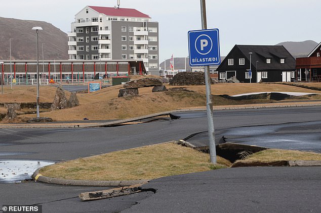 Huge sinkholes have opened up in the town, which has now been fully deserted