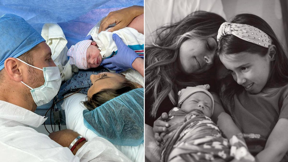 Jana Kramer kuschelt sich neben Tochter Jolie und neugeborenen Sohn Roman