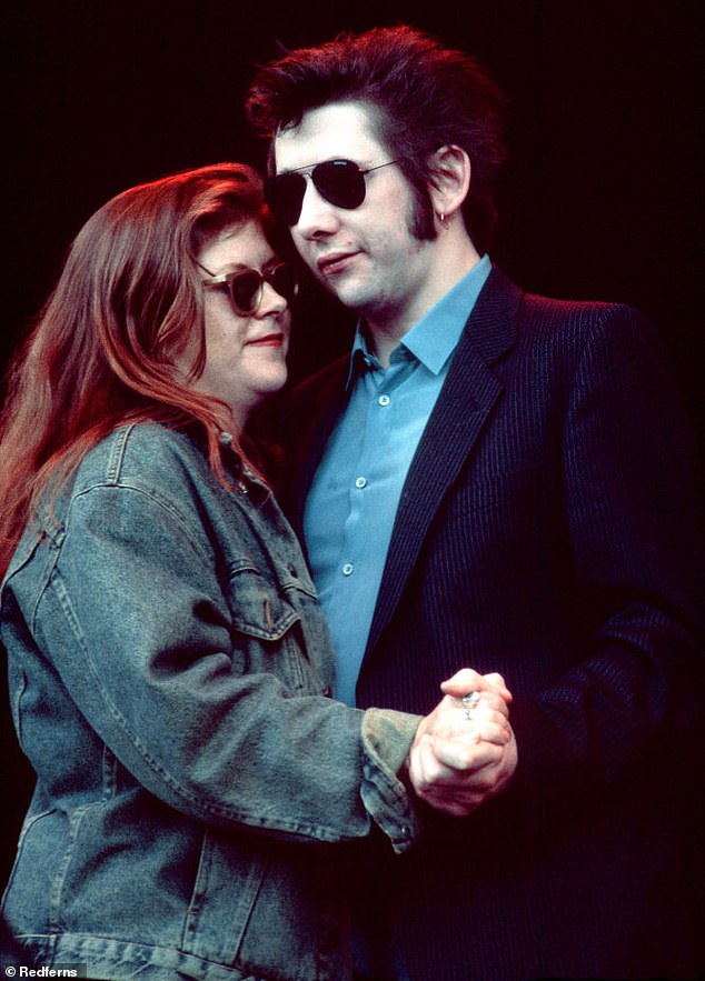 Shane pictured with his bandmate Kirsty MacColl who died in December 2000