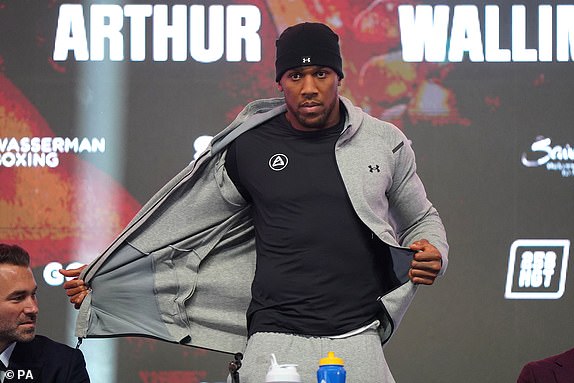 Anthony Joshua during a press conference at OVO Arena, Wembley, London. Picture date: Wednesday November 15, 2023. PA Photo. See PA story BOXING Riyadh. Photo credit should read: Adam Davy/PA Wire.RESTRICTIONS: Use subject to restrictions. Editorial use only, no commercial use without prior consent from rights holder.