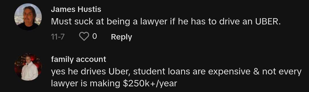 Die Polizei weiß nicht, dass der Uber-Fahrer Anwalt ist