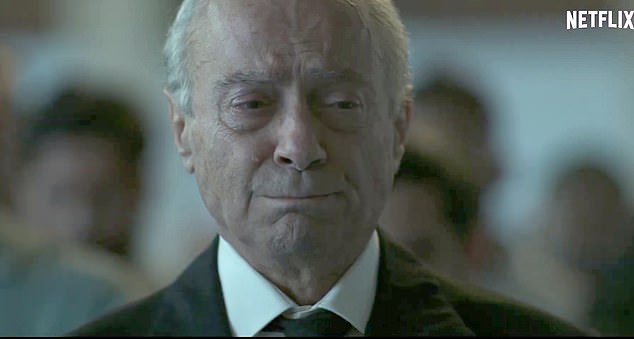 Mohamed, played by Salim Daw, is shown grieving in the series