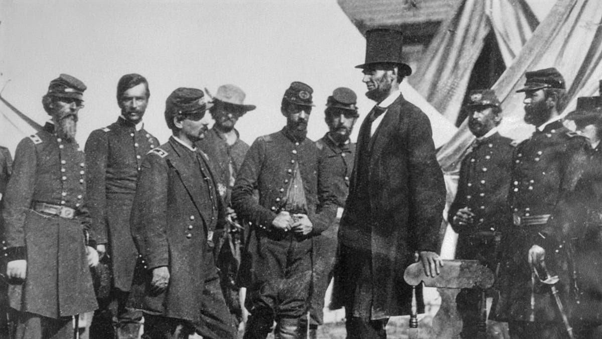 Lincoln und Generäle in Antietam