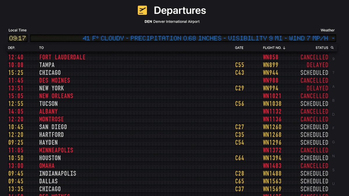 Bild aus der Flight Board-App